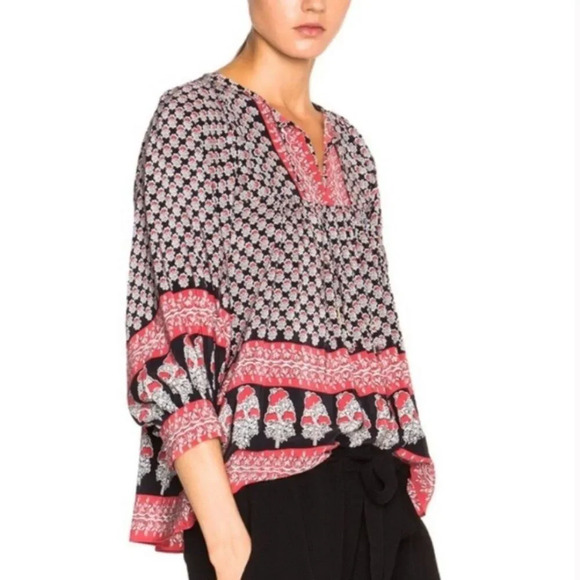 Ulla Johnson Silk Bea Blouse Batik Print XS - Picture 2 of 12